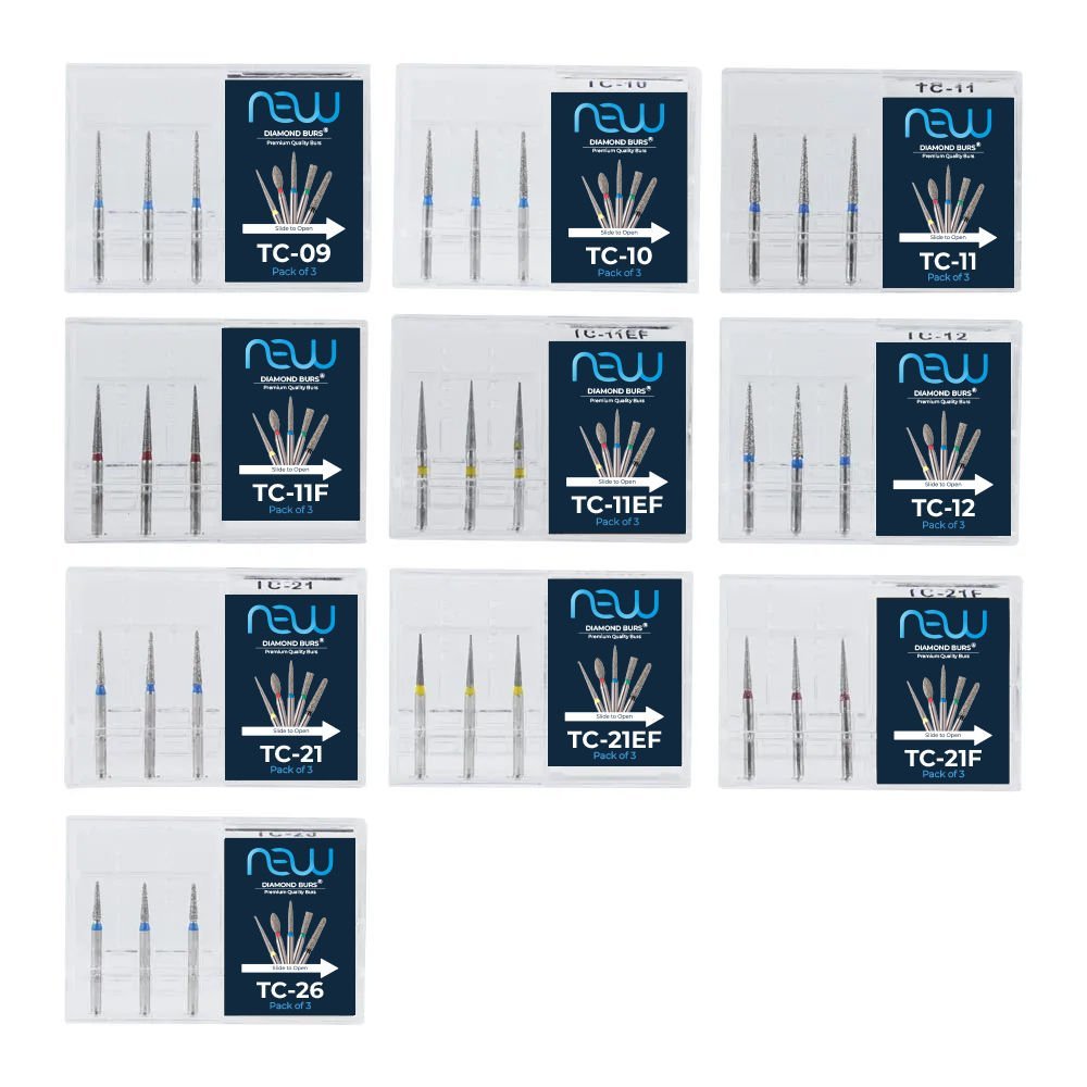NewDiamond Tapered Cone Diamond Bur -TC (Pack Of 3)