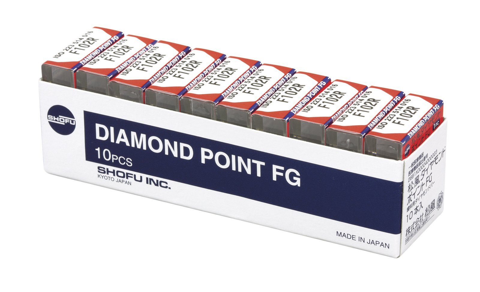 Shofu Diamond Bur FG - Fine Grit (Red Banded Shank)1 Shofu Diamond Bur FG - Fine Grit (Red Banded Shank)1