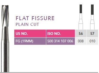 Prima Dental Flat Fissure Bur (Plain Cut)