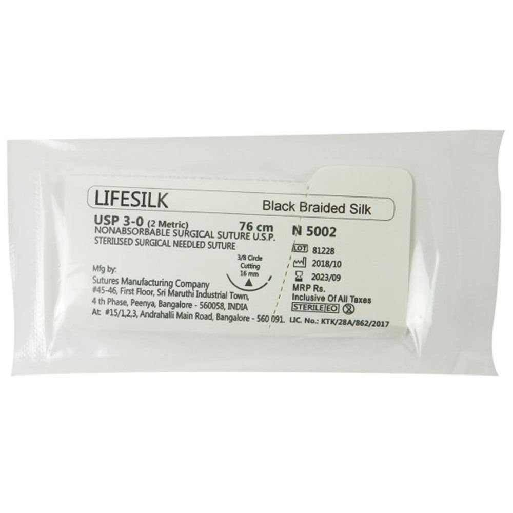LifeSilk Sterile Needled Suture 3-0 2/pk - N5002